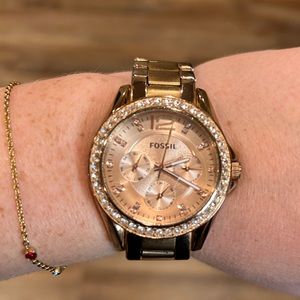 Fossil rose gold watch